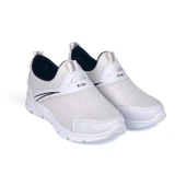 Çocuk Unisex Beyaz Siyah Bağcıksız Slip-On Rahat Kalıp Günlük Sneaker Spor Ayakkabı - 1
