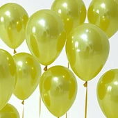 20 Adet 12 İnç 30 Cm Metalik Sarı Balon Doğum Günü Süsleme - 1