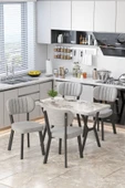 Parla 70x110cm Efes Mutfak Masası, Mutfak Masası Takımı, Yemek Masası, 4 Gri Sandalye - 1