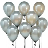 20 Adet 12 İnç 30 Cm Metalik Gümüş Balon Doğum Günü Süsleme - 1