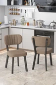 Parla 70x110cm Beyaz Mutfak Masası, Mutfak Masası Takımı, Yemek Masası, 4 Cappucino Sandalye - 2