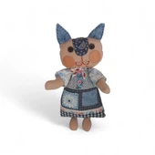 Kedi Hanım Patchwork Bez Bebek thumbnail 1