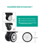 Silikon Bavul Valiz Tekerlek Koruyucu 8 Adet ( Siyah ) Tek Ebat - 2
