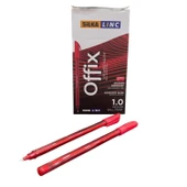 Linc Offix Kırmızı Tükenmez Kalem 1mm Uç 50'li Paket (Art.429) thumbnail 1