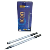Silka Linc Icon 1.0 mm İğne Uç Tükenmez Kalem Siyah 50 Adet thumbnail 1