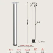Masa Ayağı 71cm * 60mm Siyah 1 Adet - 2
