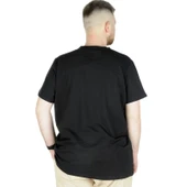 Büyük Beden T-Shirt V Yaka Likralı 20150 Siyah thumbnail 4