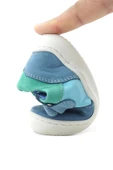 Rakerplus Bob Hakiki Deri Mavi Yeşil Barefoot Cırtlı Lastikli Bebek Sneaker Ayakkabı - 9