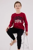 U.S. Polo Assn. Erkek Çocuk Uzun Kol Pijama Takım Bordo thumbnail 1