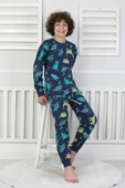 Stegosaurus desenli erkek çocuk pijama takımı - 6