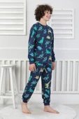 Stegosaurus desenli erkek çocuk pijama takımı - 4