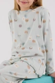 RolyPoly Kız Çocuk Uzun Kol Pijama Takım Açık Yeşil thumbnail 5