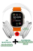 H27 Ultra 3 Akıllı Saat Bluetooth Kulaklık ve 4 Kordon Dahil Kombo Set - 1