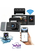 3 Kameralı Wifi li Ekranlı Araç içi Kamerası 1080P HD thumbnail 1