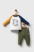 U.S. Polo Assn. Erkek Bebek 2'li Takım Beyaz -Yeşil - 1