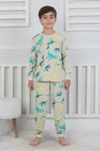 Stegosaurus desenli erkek çocuk pijama takımı - 9