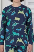 Stegosaurus desenli erkek çocuk pijama takımı - 7