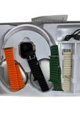 H27 Ultra 3 Akıllı Saat Bluetooth Kulaklık ve 4 Kordon Dahil Kombo Set - 6