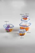 Kare 10 Parça Contalı Vakumlu Sızdırmaz Hava Almaz Saklama Kabı Seti 2x(3750/2400/1500/900/500 ml) - 3