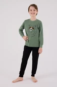 RolyPoly Erkek Çocuk Uzun Kol Pijama Takım K.Yeşil thumbnail 4