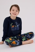 RolyPoly Erkek Çocuk Uzun Kol Pijama Takım Lacivert thumbnail 1