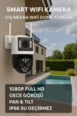 IP66 Su Geçirmez Wi-Fi Güvenlik Kamerası – Çift Lens, Uzaktan Kontrol, Sesli & Işıklı Alarm - 2