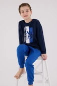 U.S. Polo Assn. Erkek Çocuk Uzun Kol Pijama Takım Lacivert thumbnail 2