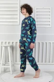 Stegosaurus desenli erkek çocuk pijama takımı - 5