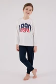 U.S. Polo Assn. Erkek Çocuk Uzun Kol Pijama Takım Beyaz thumbnail 2