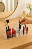 Şeffaf 16 Bölmeli Makyaj Organizeri Düzenleyici 12x22x8 cm thumbnail 3