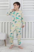 Stegosaurus desenli erkek çocuk pijama takımı - 11