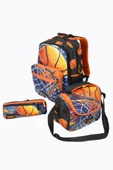WIA SW030 Basketbol - 3' Lü Okul Çantası Seti - Sırt Ve Beslenme Çantası + Kalemlik - 1