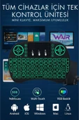 Işıklı Kablosuz Mini Klavye Tv Televizyon Ps3 ps4 ps5 Uyumlu Dokunmatik Mouse - 1