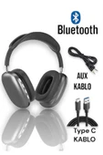 P9 Air Pro Max Kablosuz 5.0 Mikrofonlu Sd Kart Girişli Aux Kablolu Bluetooth Kulaklık thumbnail 1