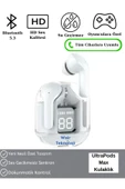 Ultrapods Max Kablosuz Bluetooth Kulaklık Powerbank Özellikli Dijital Ekranlı Enc Modu - Beyaz thumbnail 1