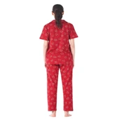 Estiva Kalpli Desen Önden Düğmeli Bayan Pijama Takım - 2