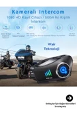 Q28-2X Kameralı Motosiklet Kask Bluetooth İnterkom Su Geçirmez 1080P HD Sürüş Kaydedici - 1