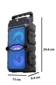 Yüksek Bass Bluetooth TF Kart USB AUX Mikrofon Girişi FM Radyo Taşınabilir RGB Led Hoparlör thumbnail 3