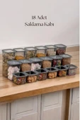 18'li 3 Boy Kavanoz Seti & Saklama Kabı & Erzak Kabı 6x650/1300/1900 Ml (40 Lı Etiket Hediyeli) - 1