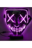 Hallowen Led Işıklı Neon Parti Maske 3 Modlu Parti Eğlence Maskesi Yılbaşı - 4