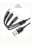 Huawei Xiaomi Samsung Iphone Uyumlu Örgü Hasır Çoklu Şarj Kablosu Type-c Micro Lightning thumbnail 3
