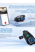 Q28-2X Kameralı Motosiklet Kask Bluetooth İnterkom Su Geçirmez 1080P HD Sürüş Kaydedici - 3