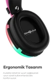 Kablosuz Oyuncu Kulaklığı 7.1 Full Rgb Işıklı Stereo Profesyonel Ses Kulaküstü Mikrofonlu Gaming - 3