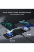 3'ü 1 arada MegaSafe Uyumlu Katlanabilir Manyetik Kablosuz Şarj Cihazı Hepsi Bir Arada 3IN1 - 6