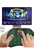 Işıklı Kablosuz Mini Klavye Tv Televizyon Ps3 ps4 ps5 Uyumlu Dokunmatik Mouse - 5