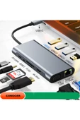 11in1 USB Type-C Hub Port Adaptör Uyumlu, HDMI 4k/30hz, USB Ethernet 100W PD Girişli thumbnail 4