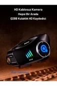 Q28 Motosiklet Kaskı için Kameralı Bluetooth Kulaklık 1080p HD Ultra Geniş Açı Su Geçirmez - 1