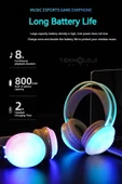 Kablosuz Oyuncu Kulaklığı 7.1 Full Rgb Işıklı Stereo Profesyonel Ses Kulaküstü Mikrofonlu Gaming - 7