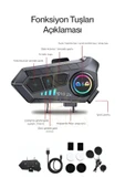 Su Geçirmez Y10 Motosiklet Kask Bluetooth 5.3 300m Intercom 2.000mah - 4
