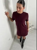 Abbra Kadın Yumuşak Mini Elbise - 9